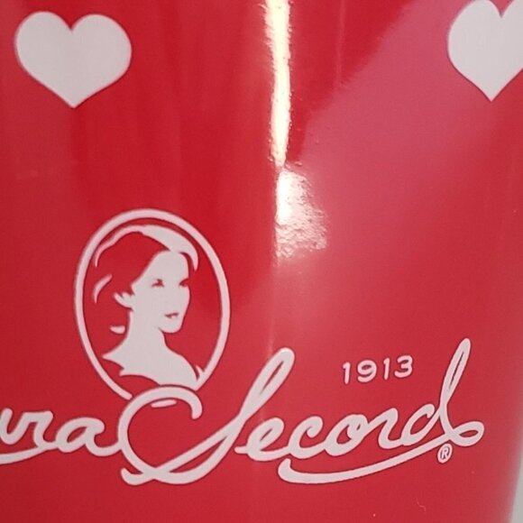 Laura Secord Brands Unlimited Red Mug with White Hearts 1913 Ceramic - Picture 5 of 8